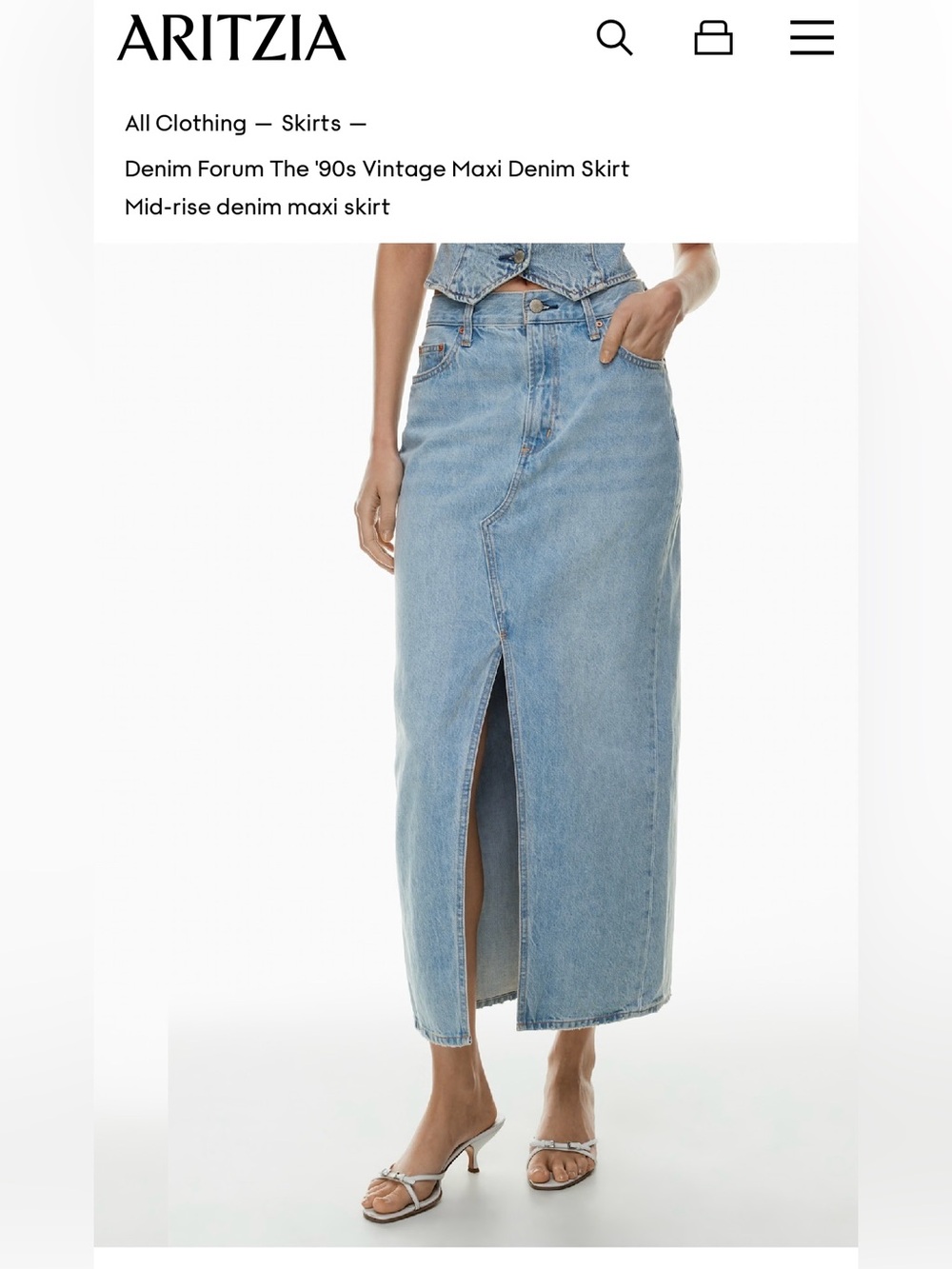 Aritzia Light Blue Denim Skirt